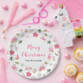 Christmas Hot Cocoa and Pink Poinsettias Pappteller (Party)