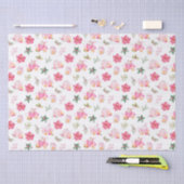 Christmas Hot Cocoa and Pink Poinsettias Seidenpapier (Handwerk)