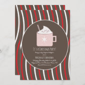 Christmas Hot Cocoa Party Candy Cane Brown Einladung (Vorne/Hinten)
