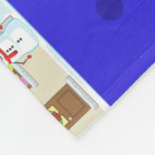 Christmas House Pattern - Blue Background  Fleecedecke (Ecke)