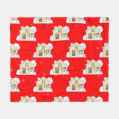 Christmas House Pattern  Fleecedecke (Vorderseite (Horizontal))