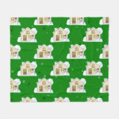 Christmas House Pattern  Fleecedecke (Vorderseite (Horizontal))