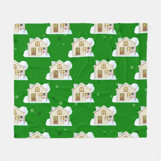 Christmas House Pattern  Fleecedecke (Vorderseite (Horizontal))