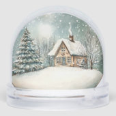 Christmas House Winterscape Snow Trees Schneekugeln (Rückseite)