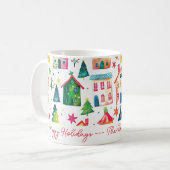 Christmas Houses Happy Holidays Kaffeetasse (Vorderseite Links)
