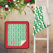 Christmas Hugs Kisses Green Red Pattern Sherpadecke