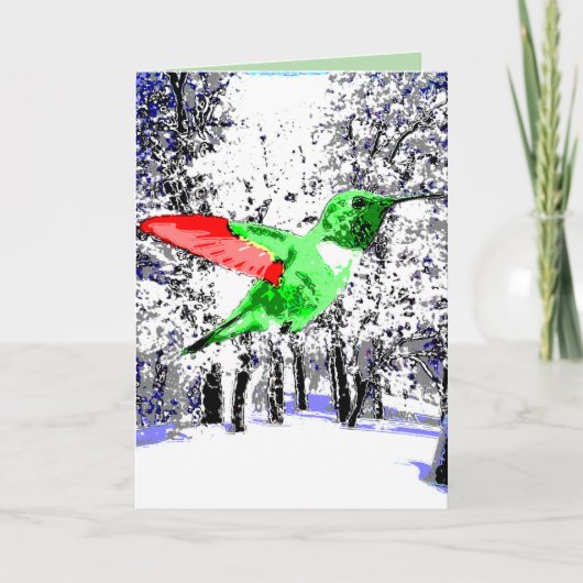 Christmas Hummingbird  Karte (Vorderseite)