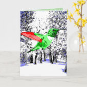 Christmas Hummingbird  Karte (Gelbe Blume)