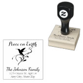 Christmas Hummingbird Peace Custom Rücksendeadress Gummistempel (Stempel)
