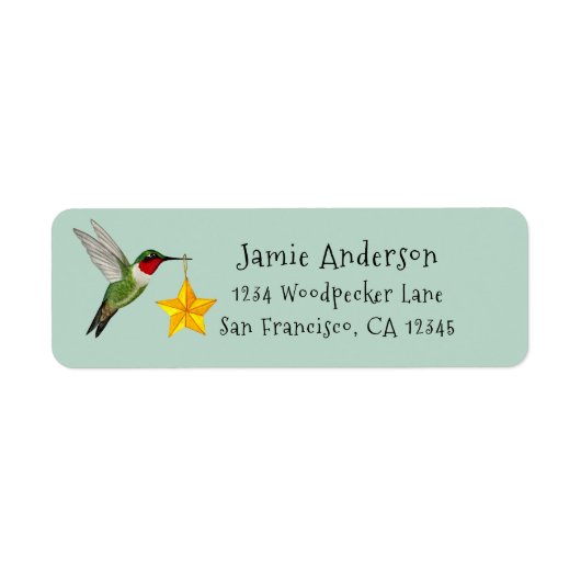 Christmas Hummingbird Return Address Label (Vorne)