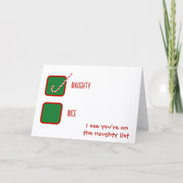 Christmas Humor Naughty Or Nice Check Boxes  Karte