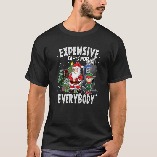 Christmas Humor Santa Expensive Meme T-Shirt (Vorderseite)