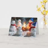 Christmas Humor With Melting Snowmen Karte (Gelbe Blume)