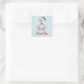 Christmas Husky Dog in einer Weihnachtsmannmütze D Quadratischer Aufkleber (Tasche)