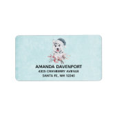 Christmas Husky Dog in einer Weihnachtsmannmütze R Adressaufkleber (Vorne)