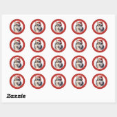 Christmas Husky Dog Round Stickers (Blatt)
