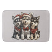 Christmas Husky Hogs Badematte (Vorderseite)
