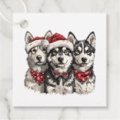 Christmas Husky Hogs Geschenkanhänger (Vorderseite)