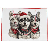 Christmas Husky Hogs Große Geschenktüte (Rückseite)