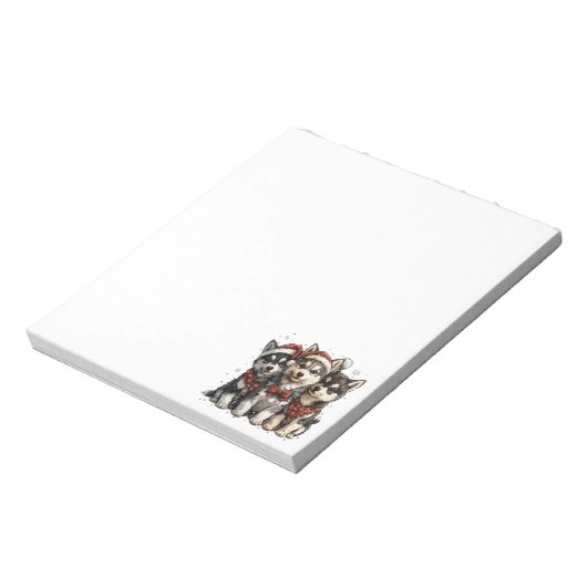 Christmas Husky Hogs Notizblock (Rotiert)