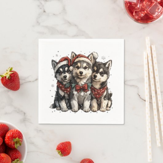 Christmas Husky Hogs Serviette (Beispiel)