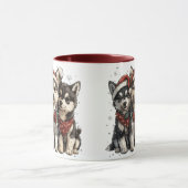 Christmas Husky Hogs Tasse (Zentrum)