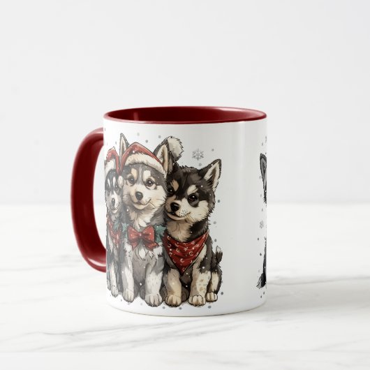 Christmas Husky Hogs Tasse (Vorderseite Links)