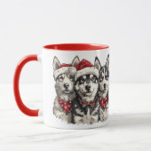 Christmas Husky Hogs Tasse (Links)