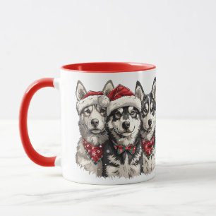 Christmas Husky Hogs Tasse