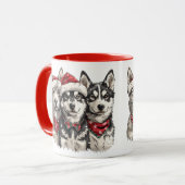 Christmas Husky Hogs Tasse (Vorderseite Links)