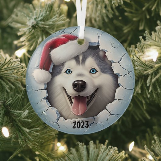 Christmas Husky Ornament Aus Glas (InSitu)