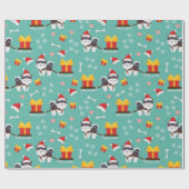 Christmas Husky Pattern Geschenkpapier (Flach)
