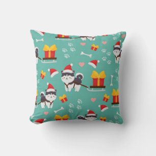 Christmas Husky Pattern Kissen