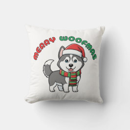 Christmas Husky Pillow: Frohe Woofmas Kissen
