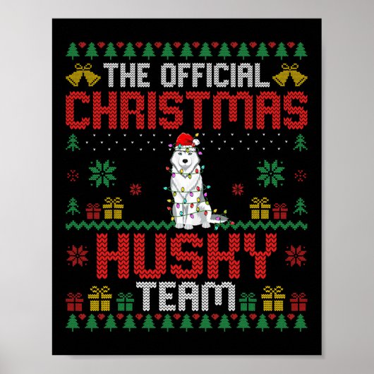 Christmas Husky Team - Husky Wear Weihnachtsmannmü Poster (Vorne)