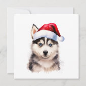 Christmas Husky Welppy Card (Vorderseite)