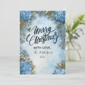 Christmas Hydrangea Pine Cones Feiertagskarte (Stehend Vorderseite)