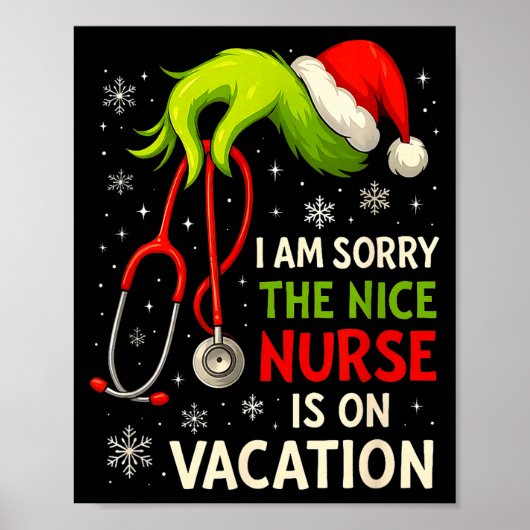 Christmas I Am Sorry The Niche Nurse Funny Santa H Poster (Vorne)