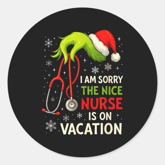 Christmas I Am Sorry The Niche Nurse Funny Santa H Runder Aufkleber (Vorderseite)