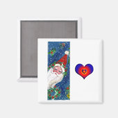 CHRISTMAS I BRIEF / SANTA RED RIBBON MONOGRAM MAGNET (Vorderseite/Rückseite)