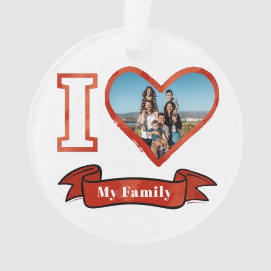 Christmas I Love My Family Personalized Foto Ornament (Vorderseite)