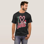 Christmas I Love Santa Candy Cane Heart Men Women  T-Shirt (Vorne ganz)