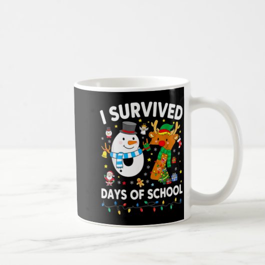 Christmas I Survived 67 Days Of School Funny Meme  Kaffeetasse (Rechts)