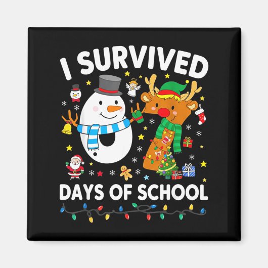 Christmas I Survived 67 Days Of School Funny Meme  Magnet (Vorne)