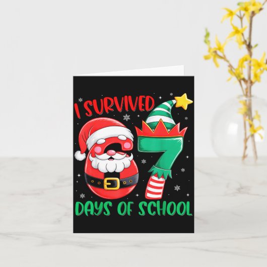 Christmas I Survived 67 Days Of School Funny Six S Karte (Gelbe Blume)