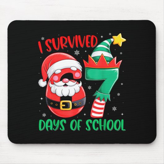 Christmas I Survived 67 Days Of School Funny Six S Mousepad (Vorne)