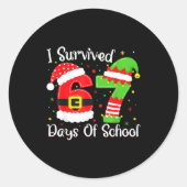 Christmas I Survived 67 Days Of School Funny Six S Runder Aufkleber (Vorderseite)