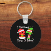 Christmas I Survived 67 Days Of School Funny Six S Schlüsselanhänger (Vorderseite)