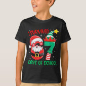 Christmas I Survived 67 Days Of School Funny Six S T-Shirt (Vorderseite)