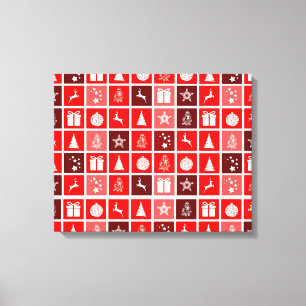 Christmas Icon Red Squares Holiday Art Classic Leinwanddruck